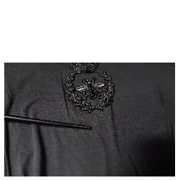 Gray Crown Bee Embroidery Pullover Sweater