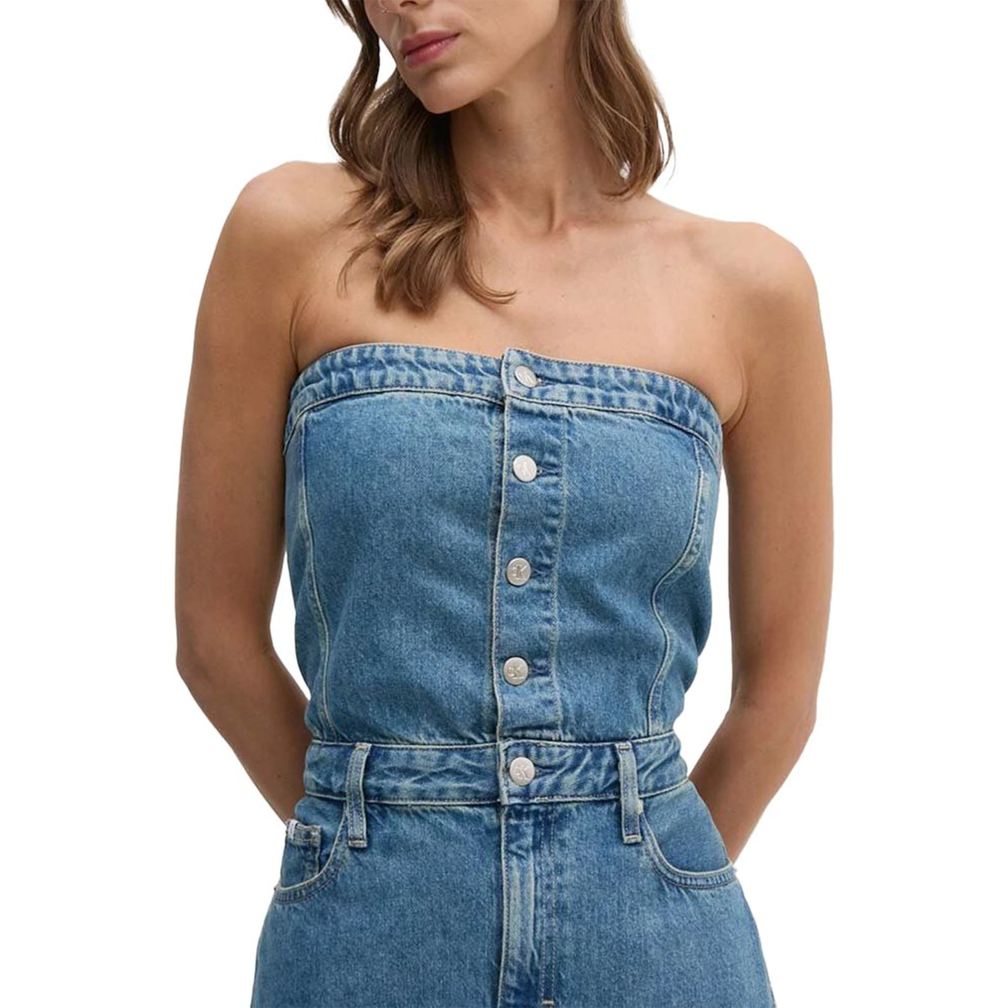 Blue Cotton Long Dress