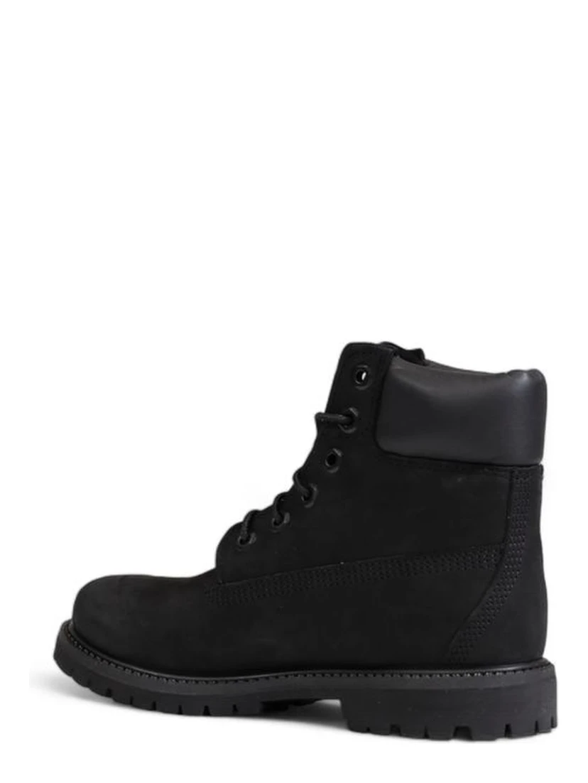 Black Recycled Leather Lace-Up Boots