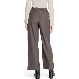 Gray Polyester Casual Pants