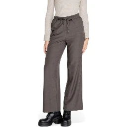 Gray Polyester Casual Pants