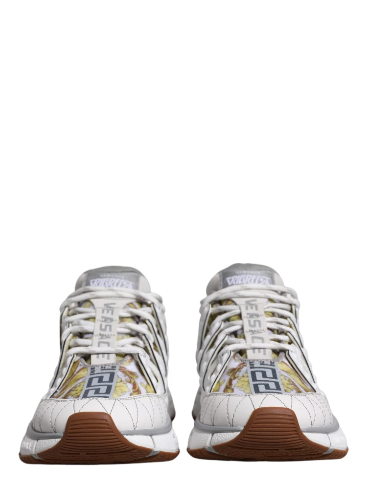 White Trigreca Barocco Print Low Top Sneakers Shoes alternative