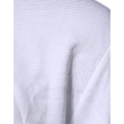 White Medusa Embroidery Crew Neck Pullover Sweater