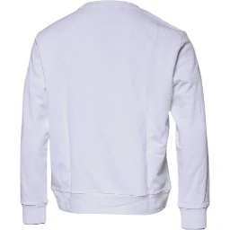 White Medusa Embroidery Crew Neck Pullover Sweater