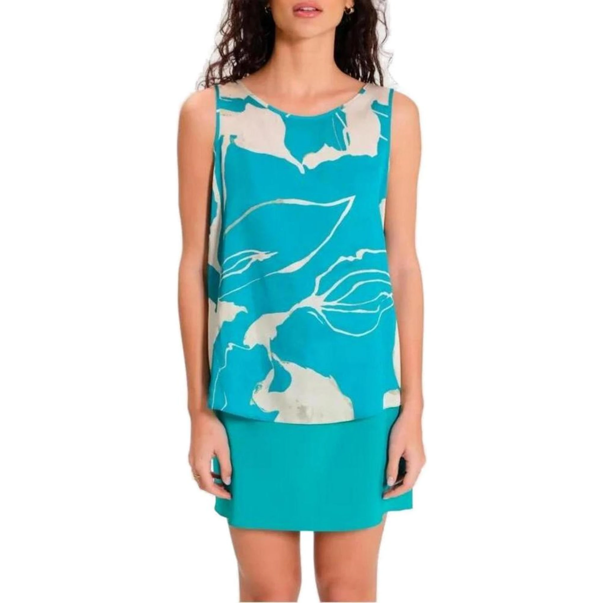 Turquoise Polyester Blouse