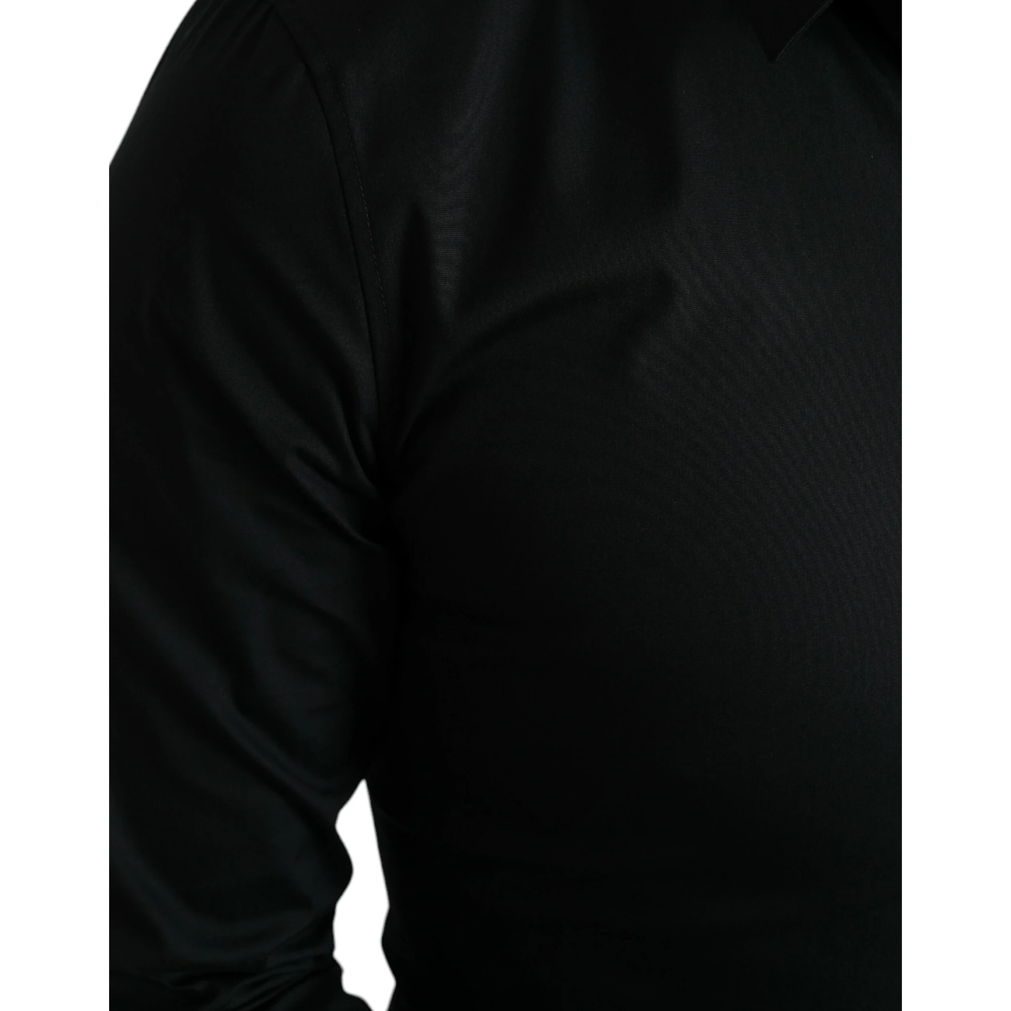 Black Cotton Stretch Slim Formal Dress Shirt