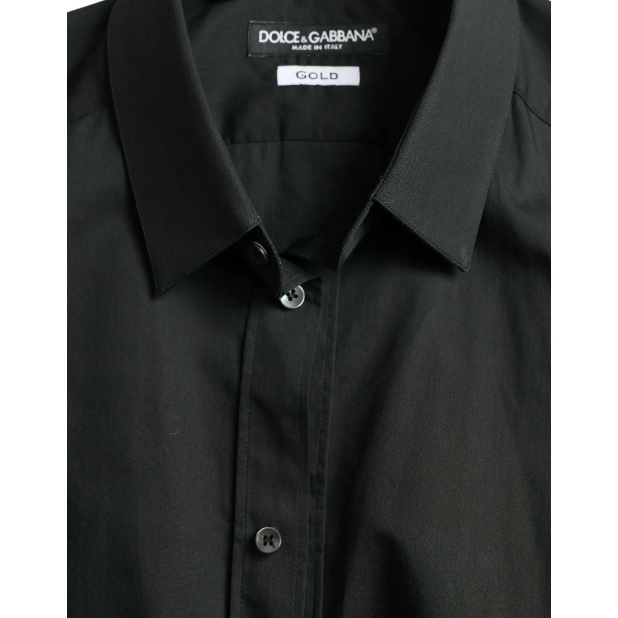 Black Cotton Silk Formal GOLD Dress Shirt