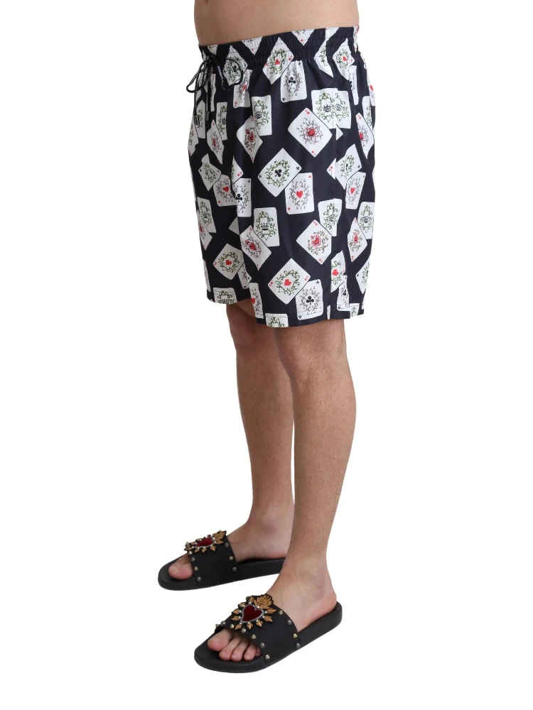Black Card Deck Print Beachwear Swimshorts alternative