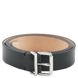 logo-buckle leather belt