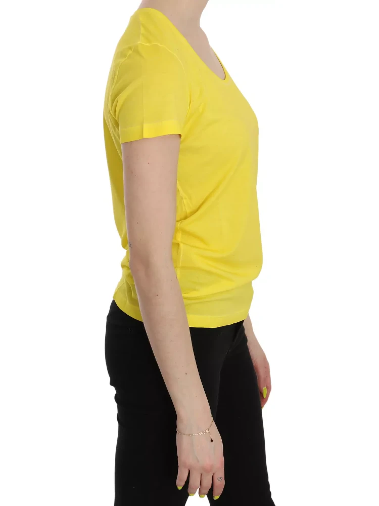 Yellow Round Neck Short Sleeve Shirt Top Blouse alternative