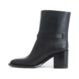 Black leather ankle boots