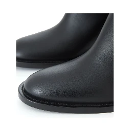 Black leather ankle boots