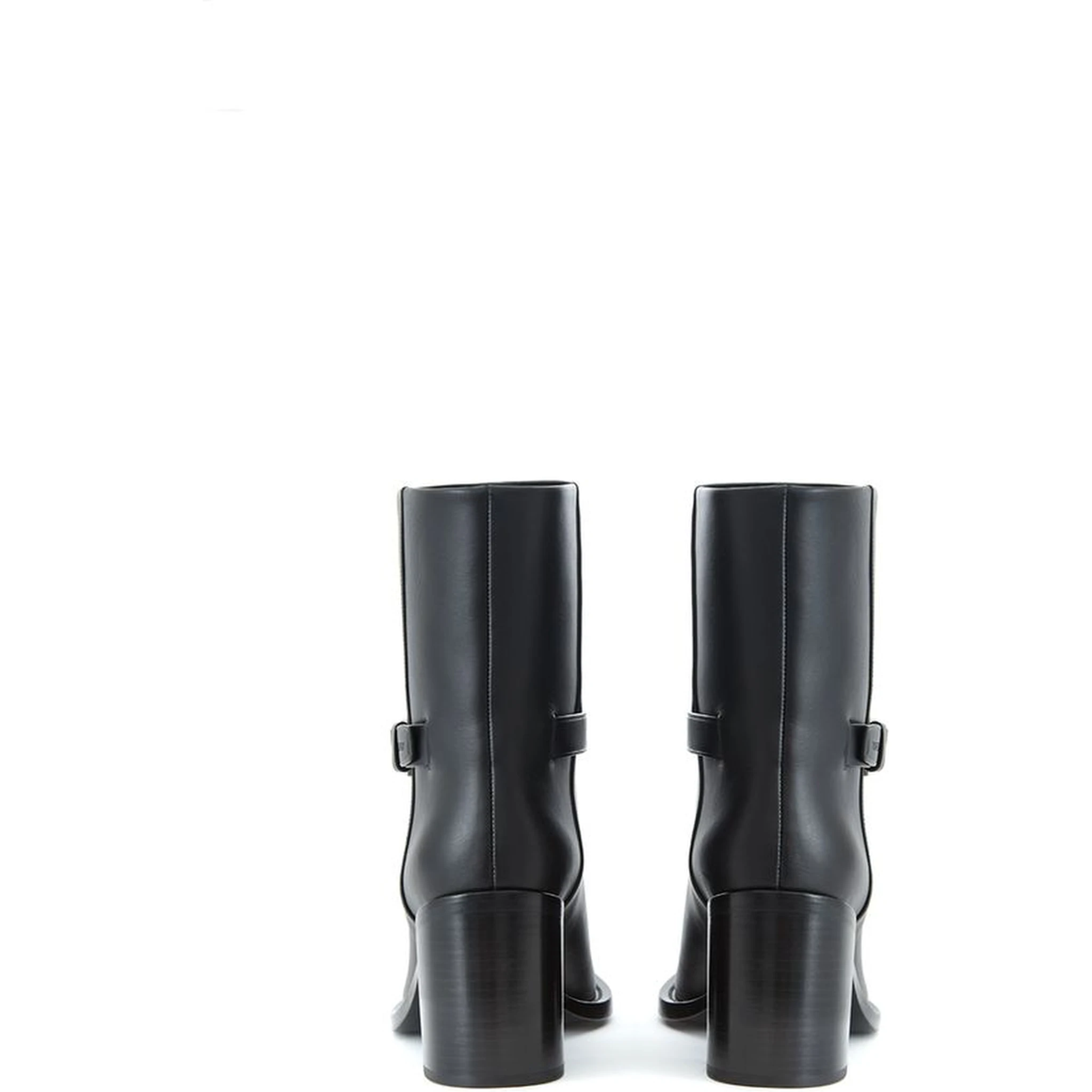 Black leather ankle boots