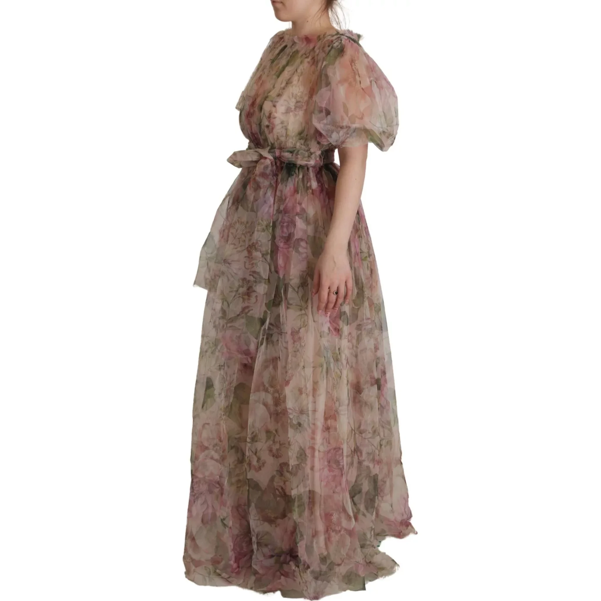 Multicolor Floral Print Long Maxi Gown Dress