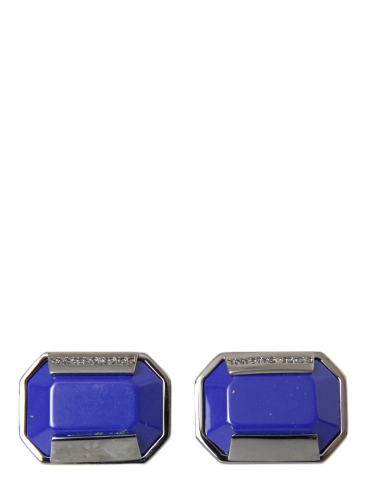Silver Plated Brass Pin Crystal Cufflinks