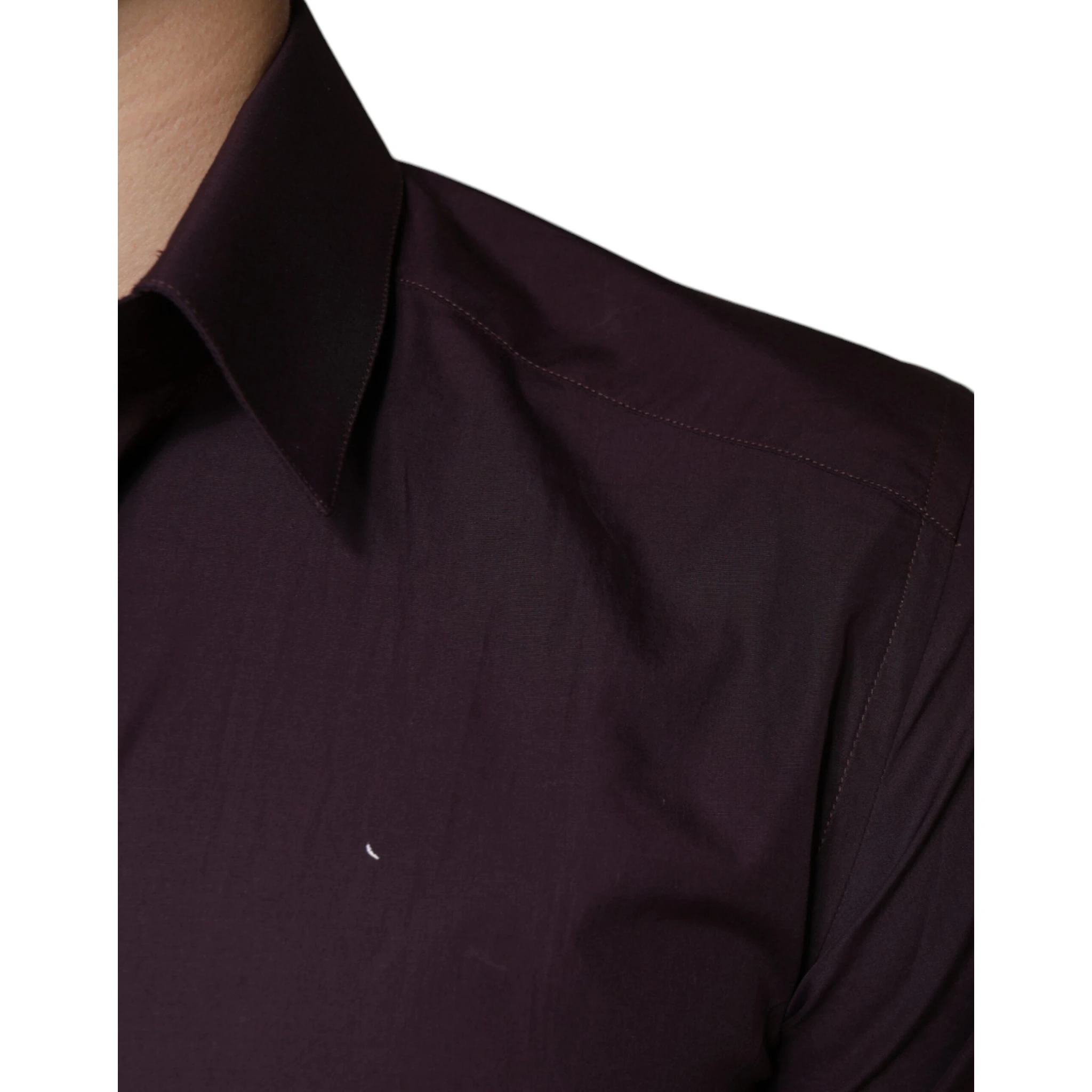 Dark Violet Cotton Dress GOLD Men Formal Shirt