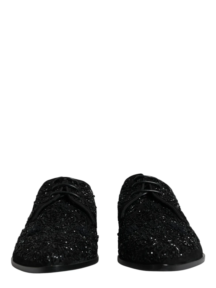 Black Embellished Suede Derby Formal Shoes alternative