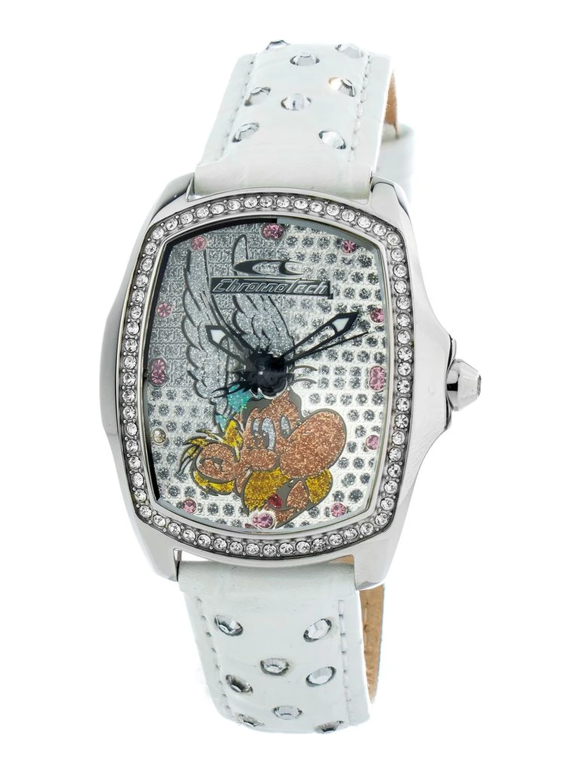 White Leather Dress Watch
