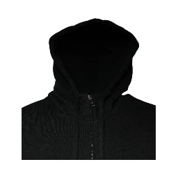 Black Logo Plaque Hooded Full Zip Sweater