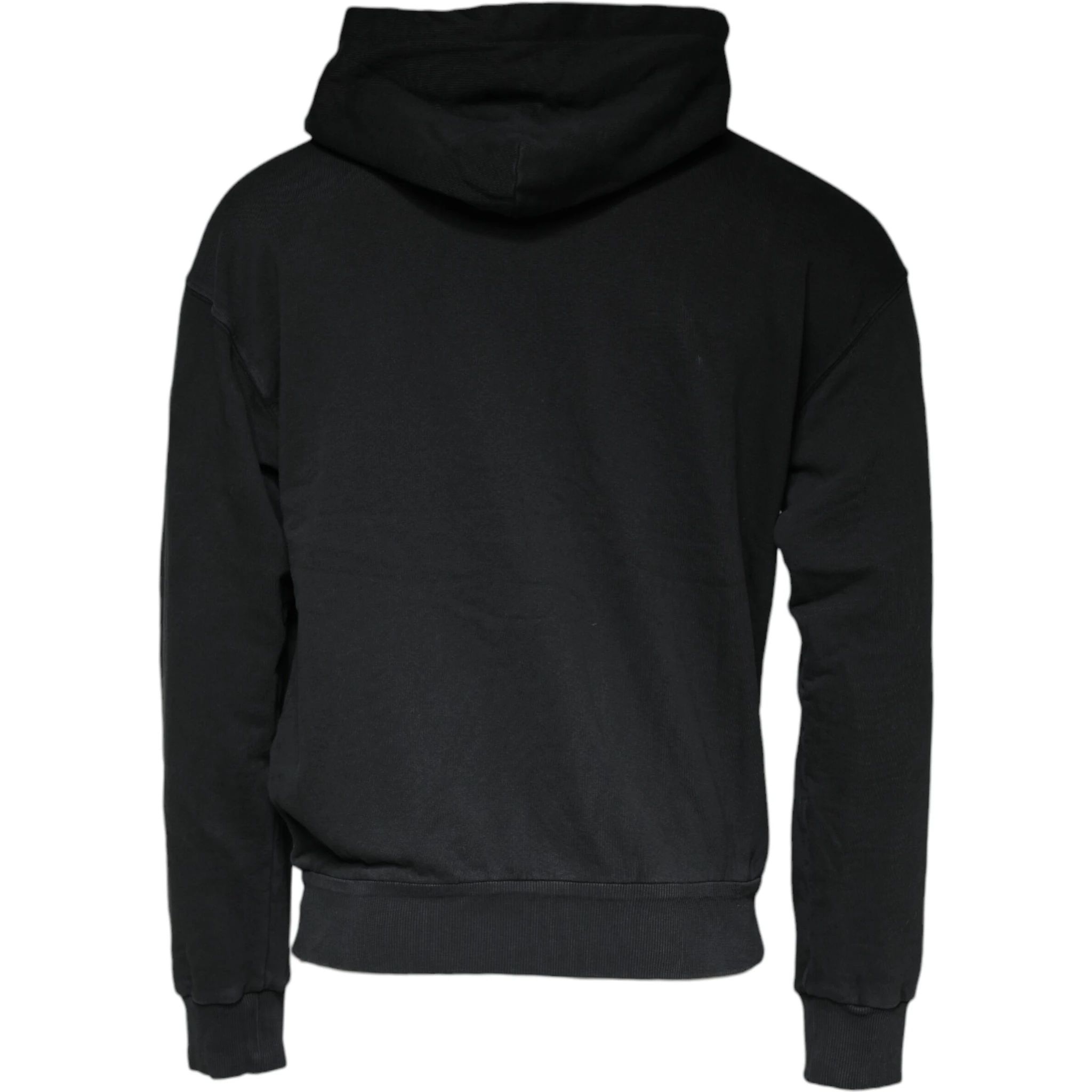 Black Logo Plaque Hooded Full Zip Sweater