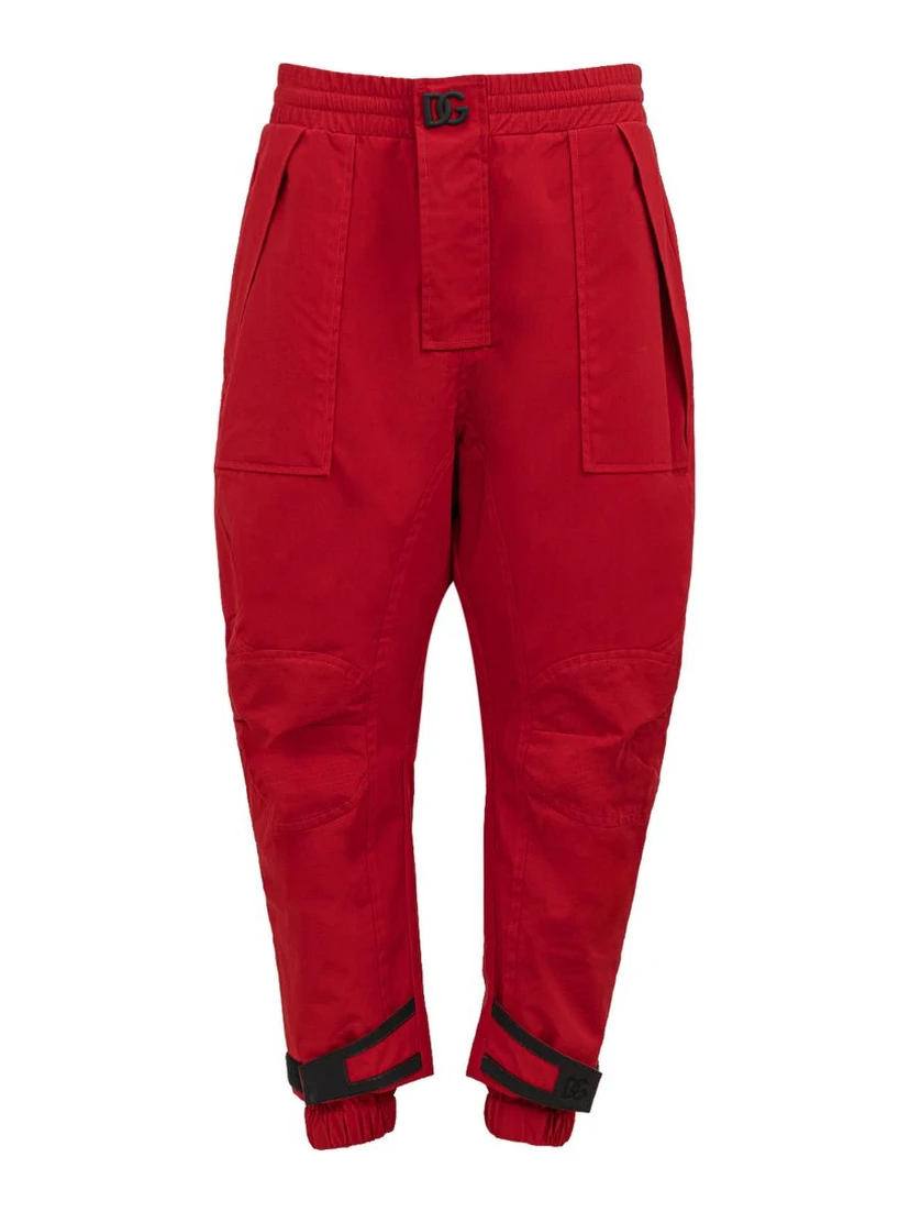 Red Polyamide Athletic Pants