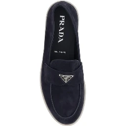 Blue Rubber Slip-On Loafers