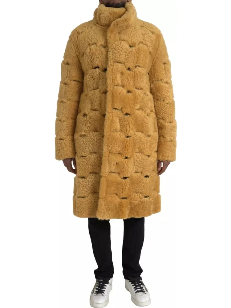 Yellow Wool Long Teddy Coat Jacket alternative