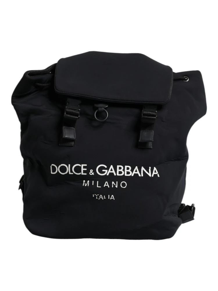 Black Neoprene Nylon DG Logo School Backpack Bag