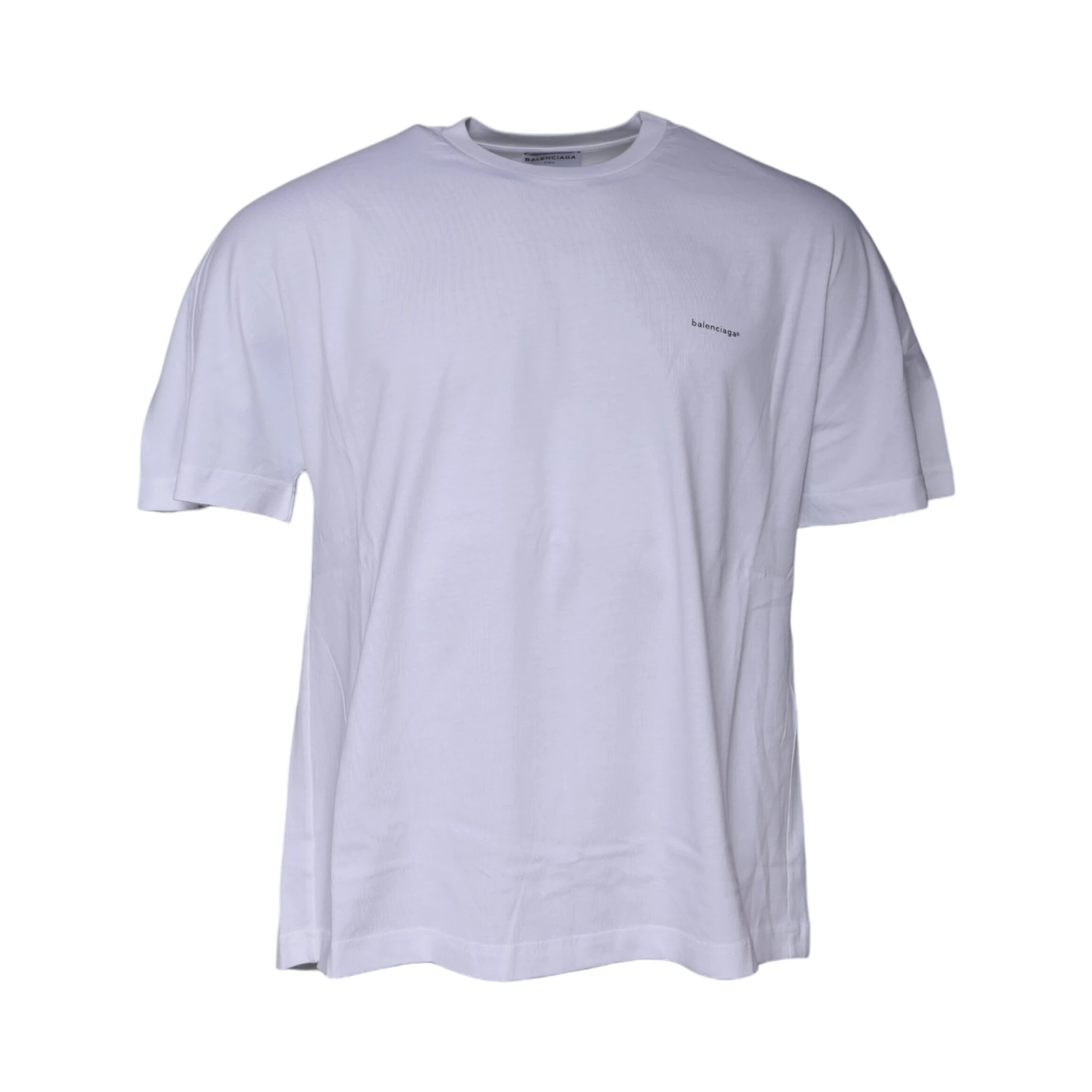 White Logo Cotton Crew Neck Short Sleeves T-shirt