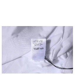 White Logo Cotton Crew Neck Short Sleeves T-shirt