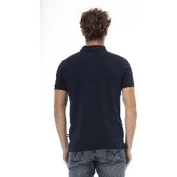 Blue Cotton Polo Shirt