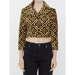 Velvet cropped jacket