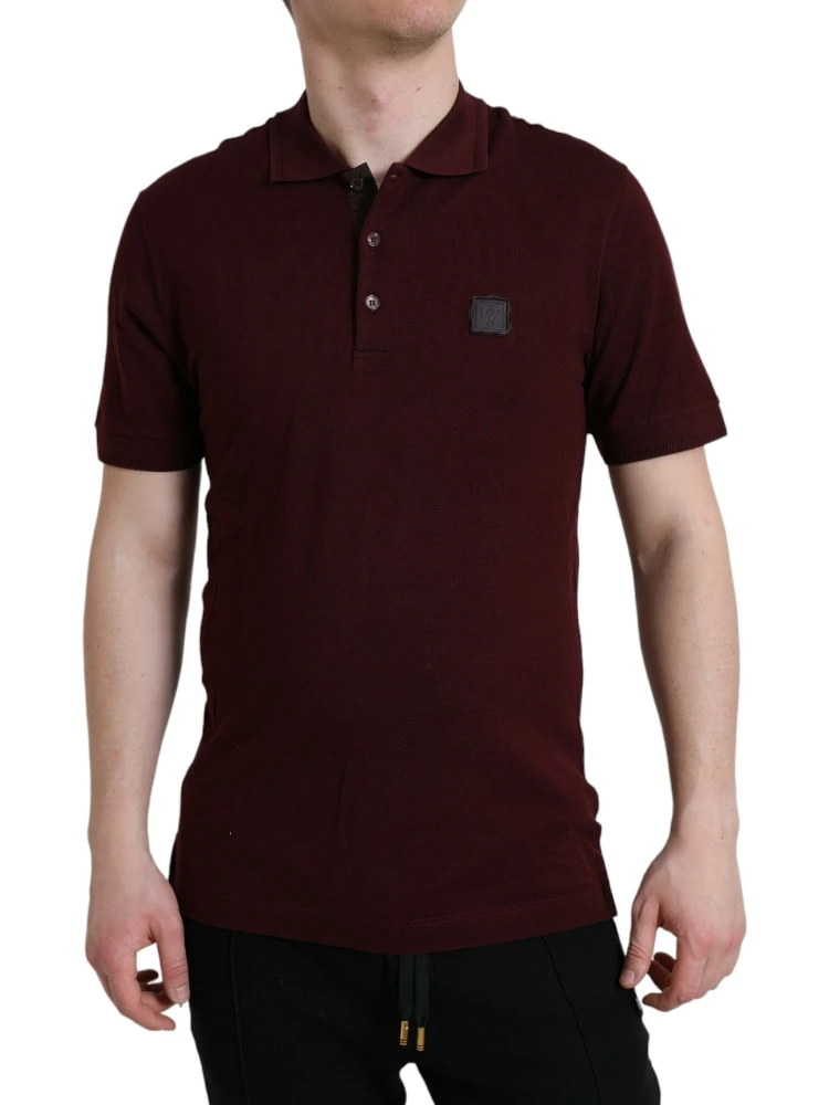 Maroon Collared Short Sleeves Polo T-shirt