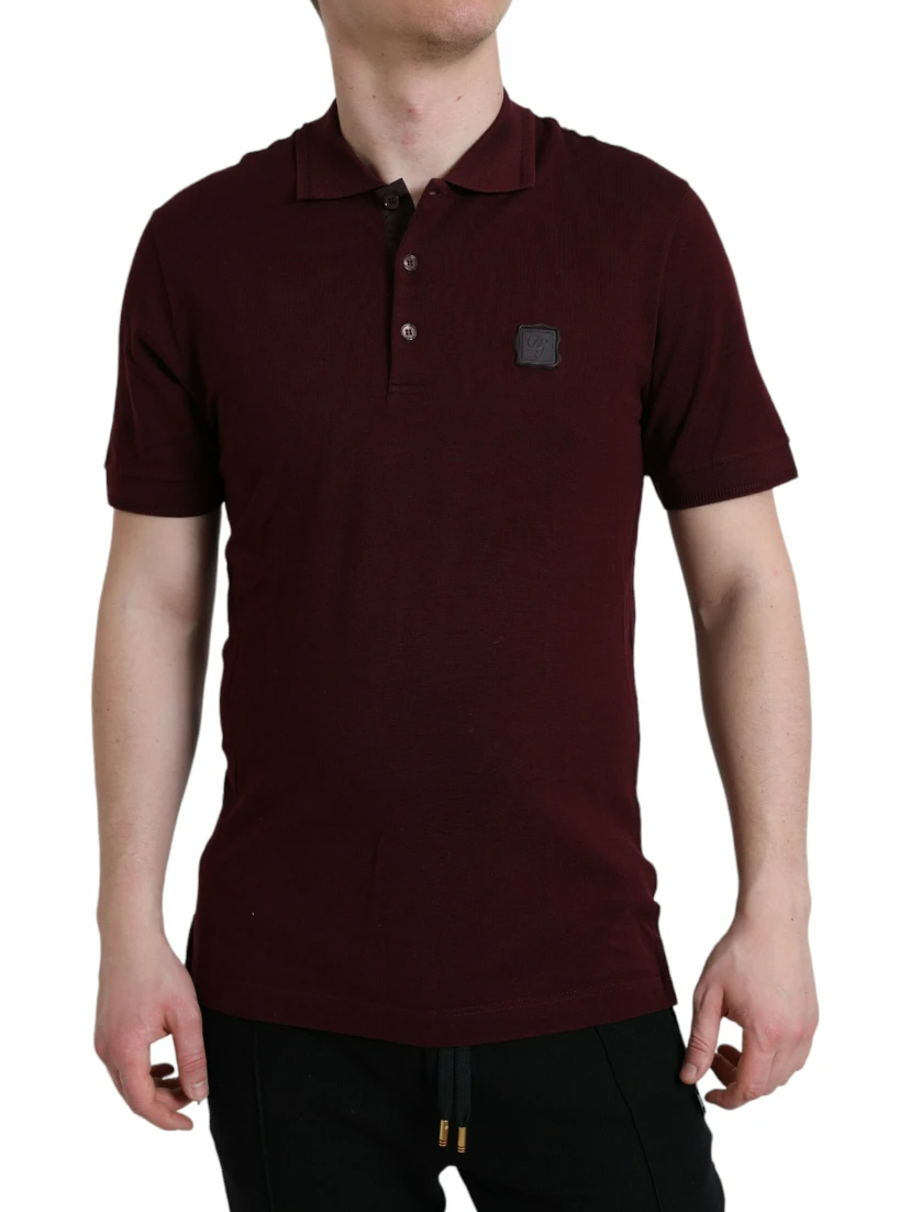 Maroon Collared Short Sleeves Polo T-shirt