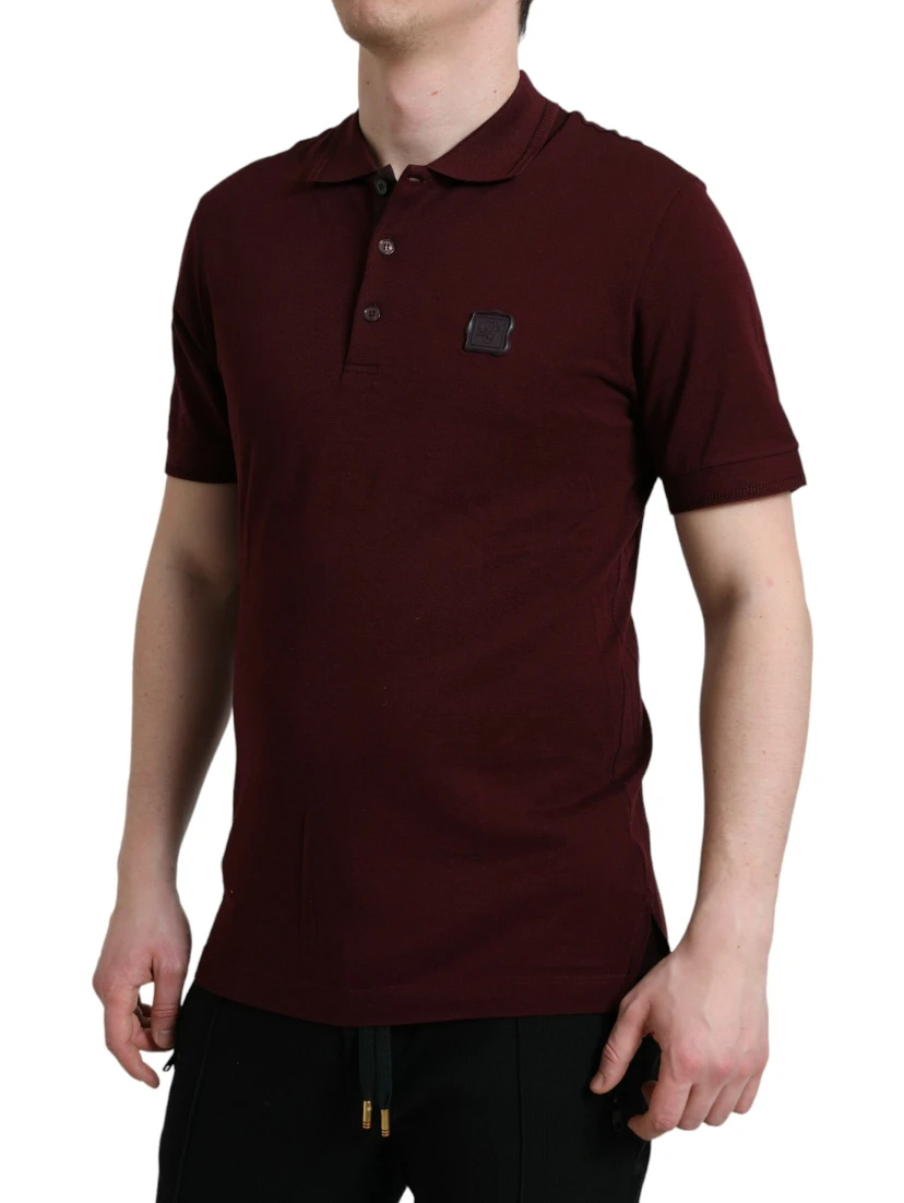 Maroon Collared Short Sleeves Polo T-shirt