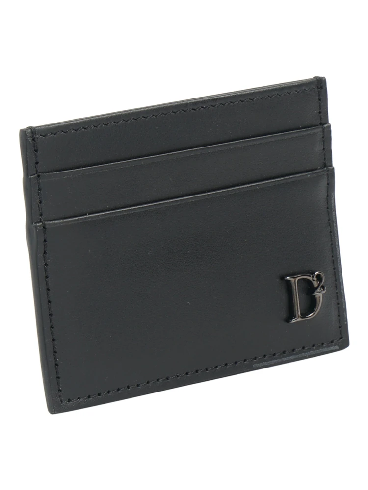Logo-plaque leather card holder alternative