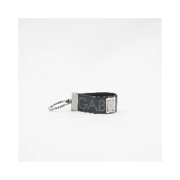 DG Logo Keyring in black jacquard fabric with silver-tone hardware