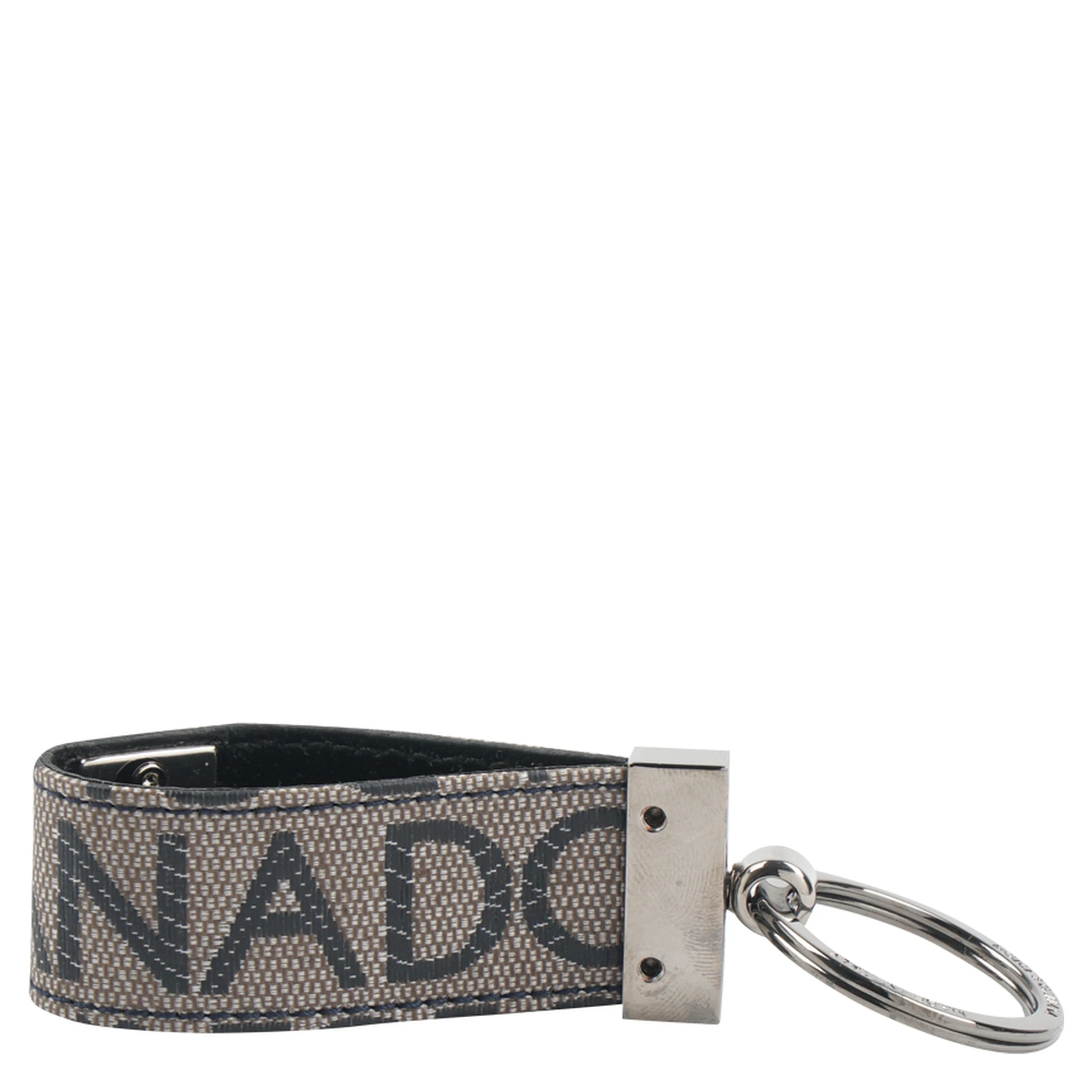 DG Logo Keyring in black jacquard fabric with silver-tone hardware