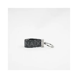 DG Logo Keyring in black jacquard fabric with silver-tone hardware