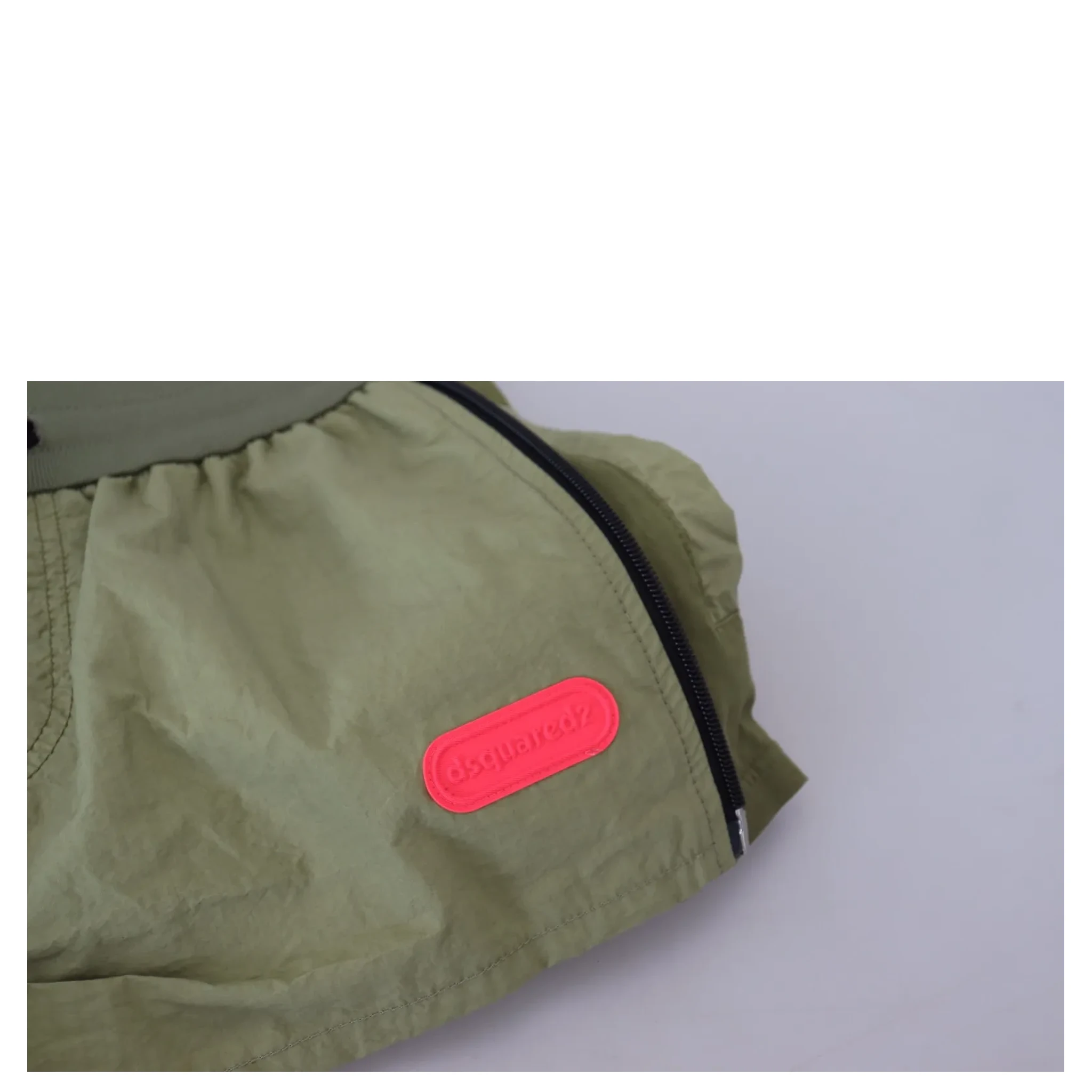 Green Cotton Mid Waist Drawstring Tapered Shorts