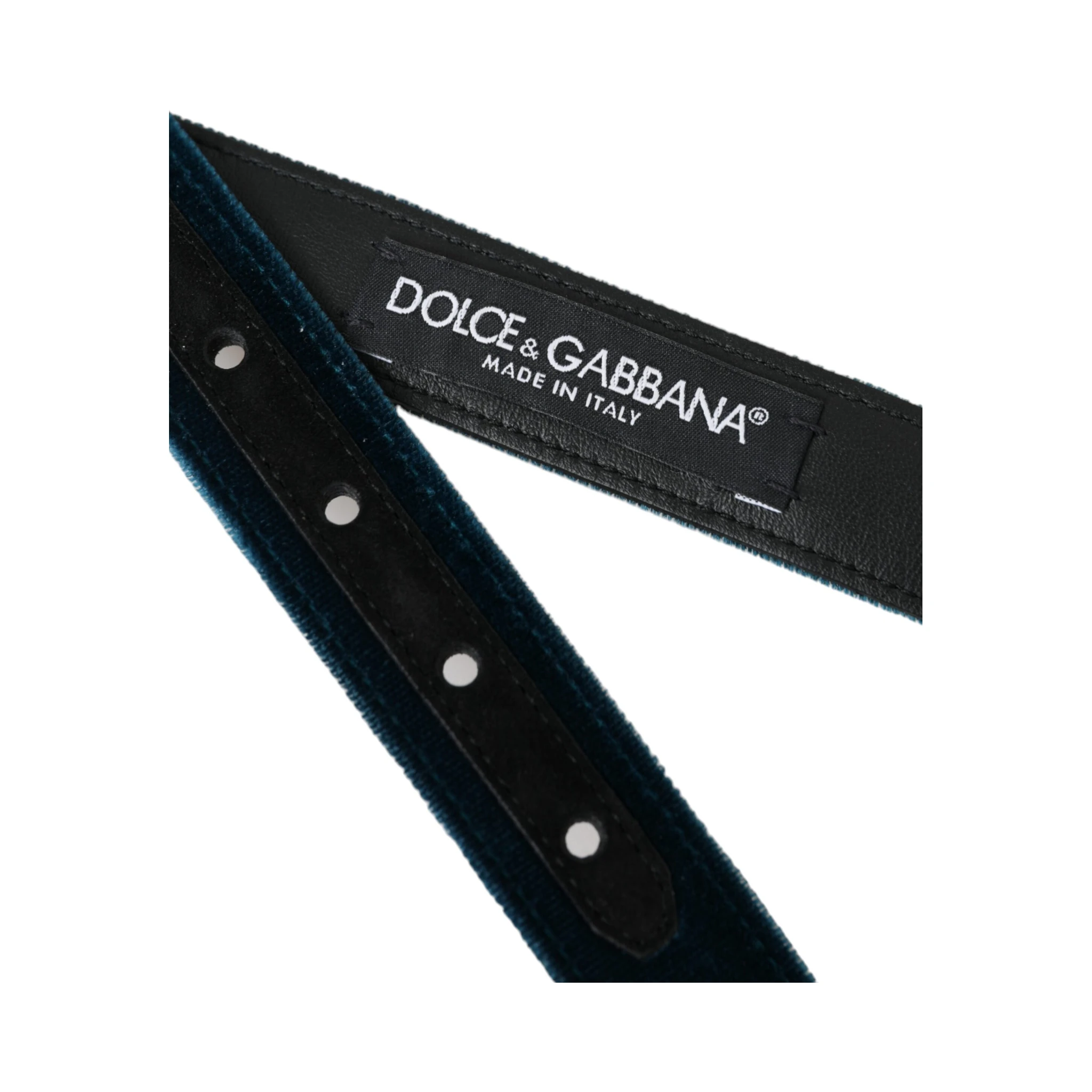 Blue Velvet Leather Silver Metal Buckle Belt