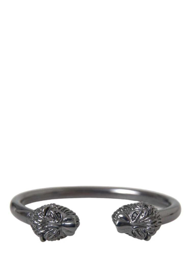 Black Rhodium Lion Bangle Bracelet Women
