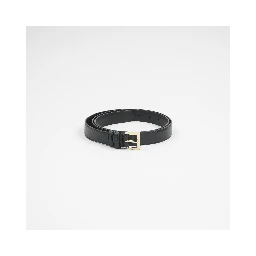 Dolce & Gabbana Black Classic Gold Metal Logo Buckle Belt