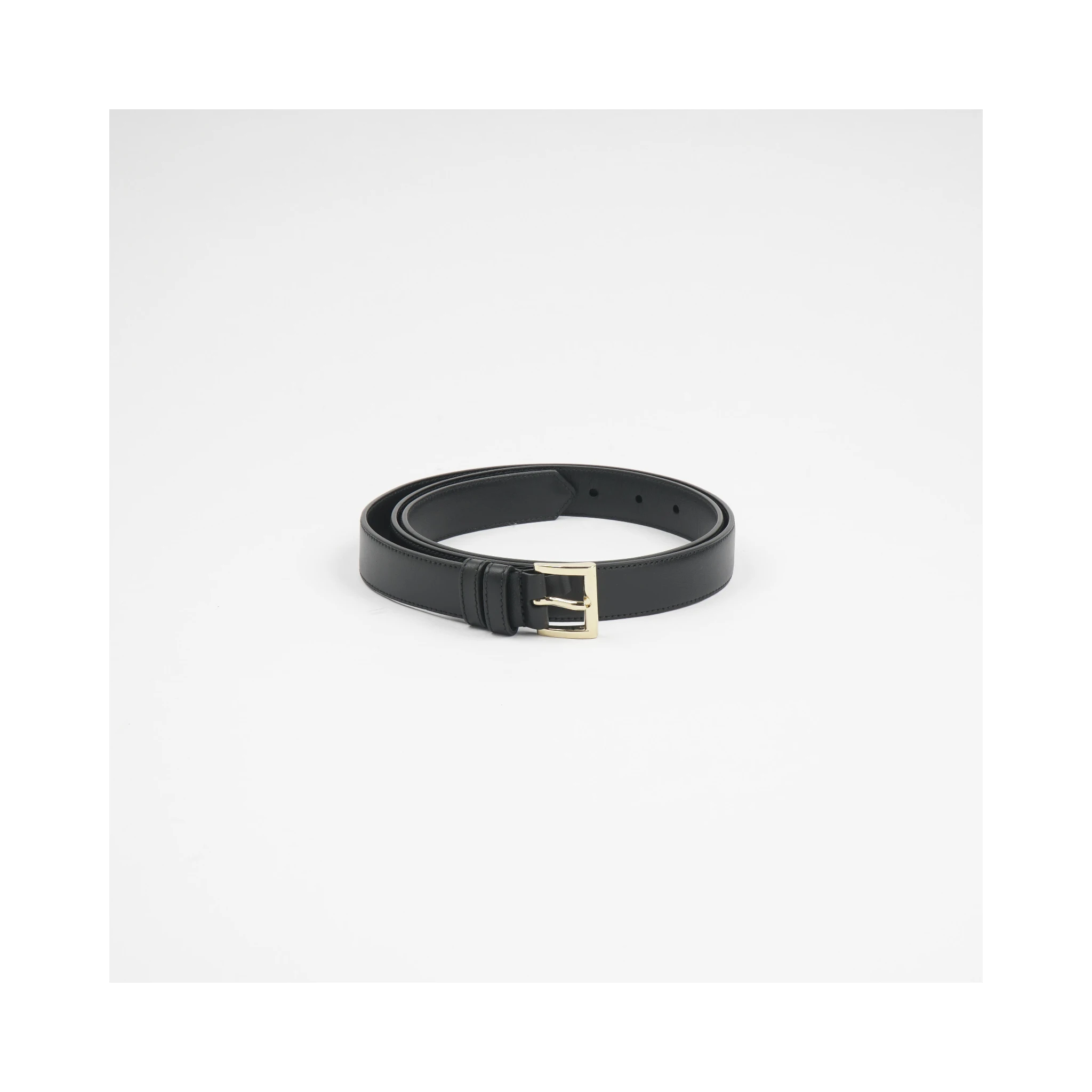 Dolce & Gabbana Black Classic Gold Metal Logo Buckle Belt