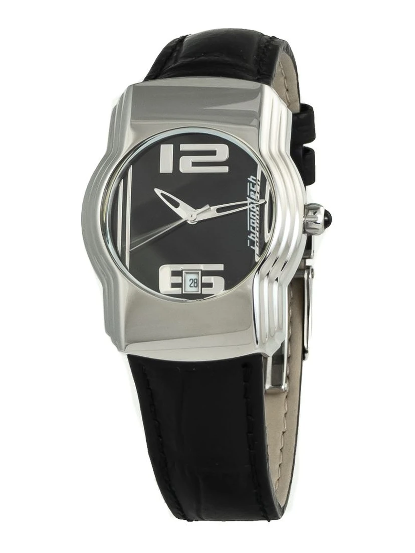 Black Leather Dress Watch