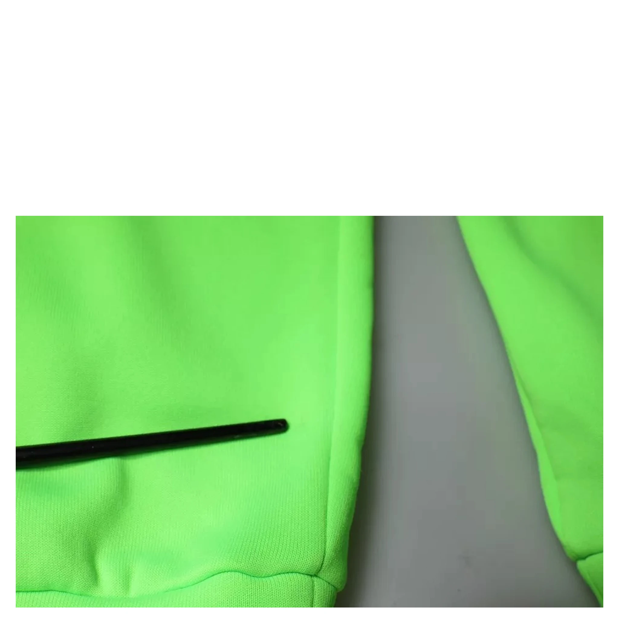 Neon Green Polyester Cargo Jogger Sweatpants Pants