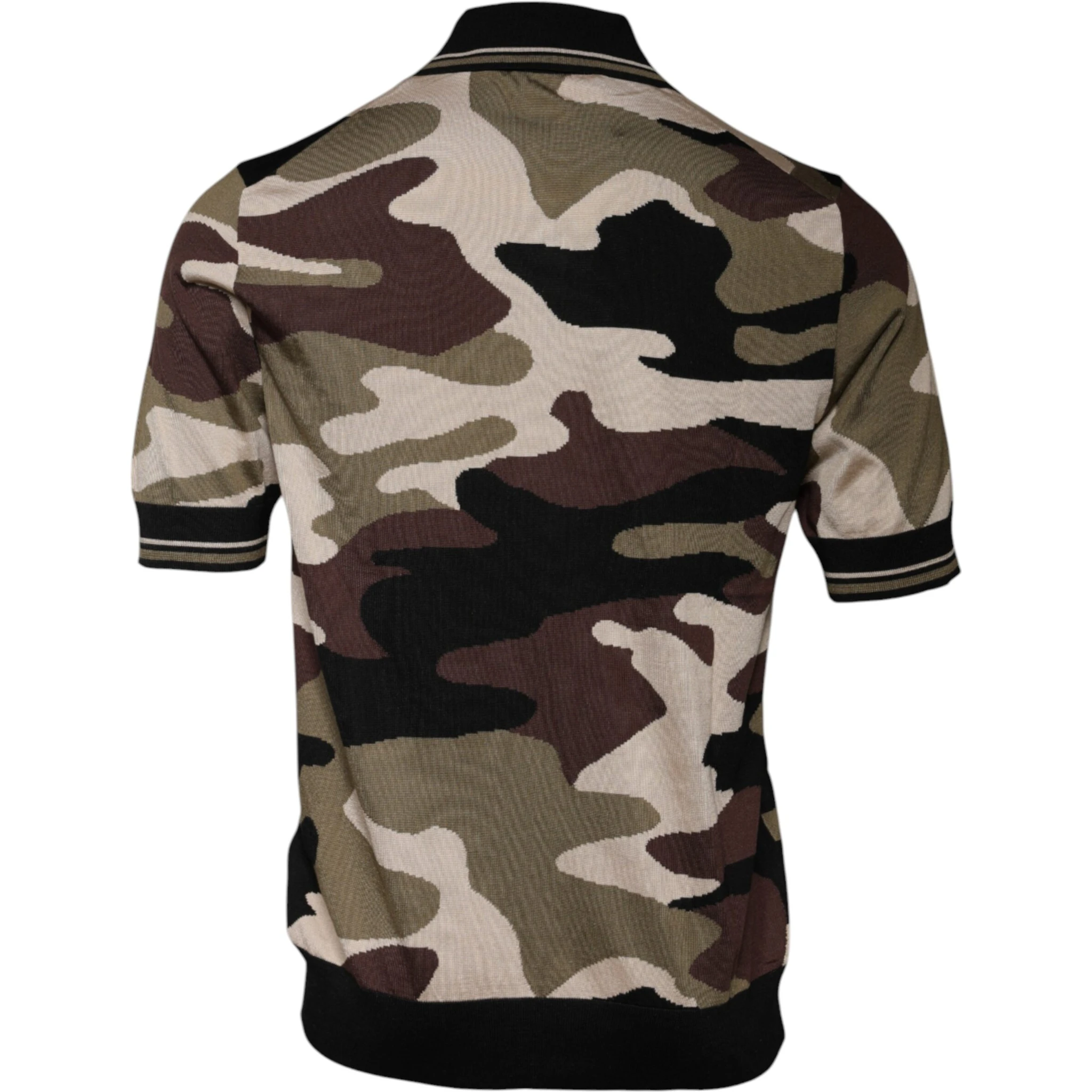 Multicolor Camouflage Collared Polo T-shirt