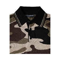 Multicolor Camouflage Collared Polo T-shirt