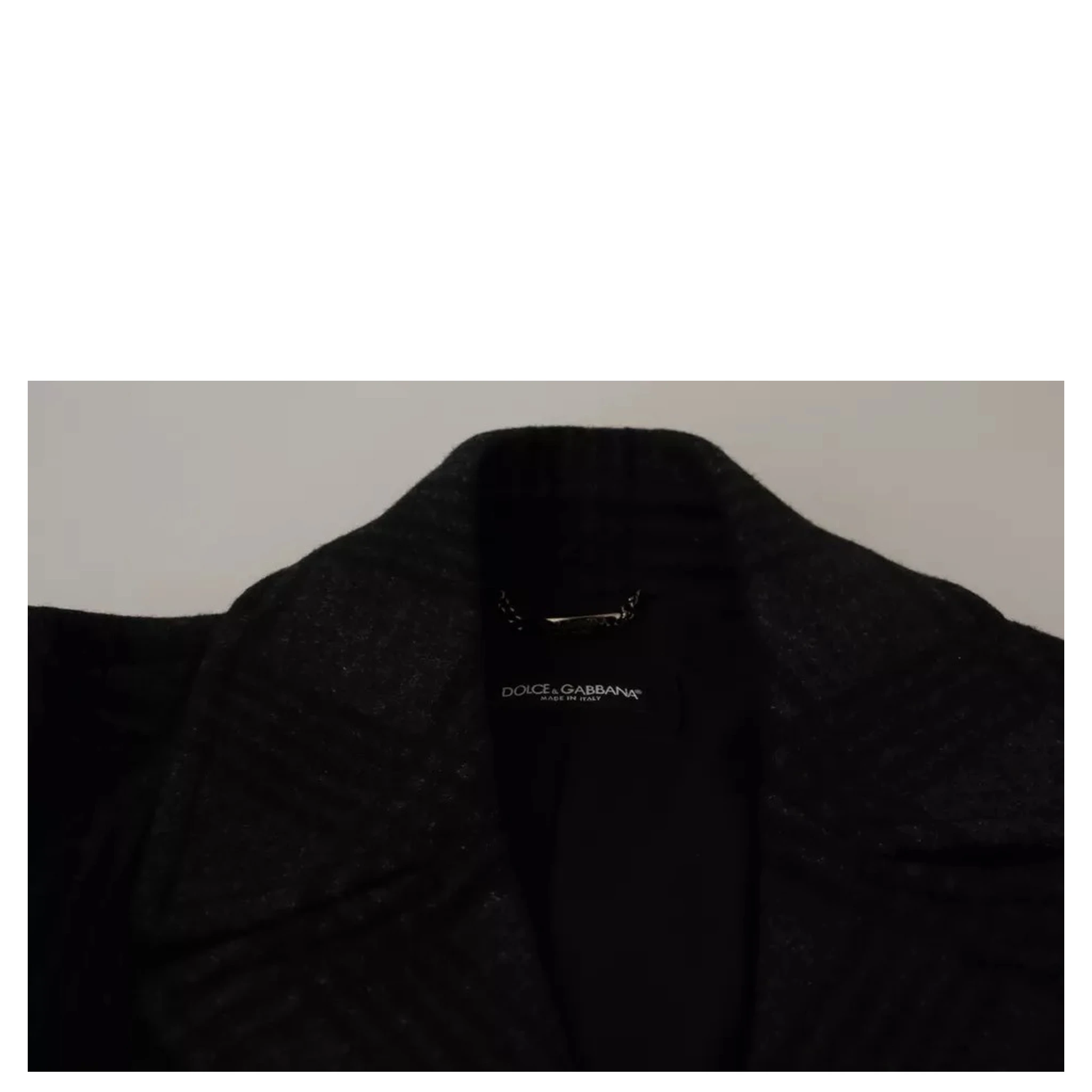 Black Trench Coat Check Wool Jacket