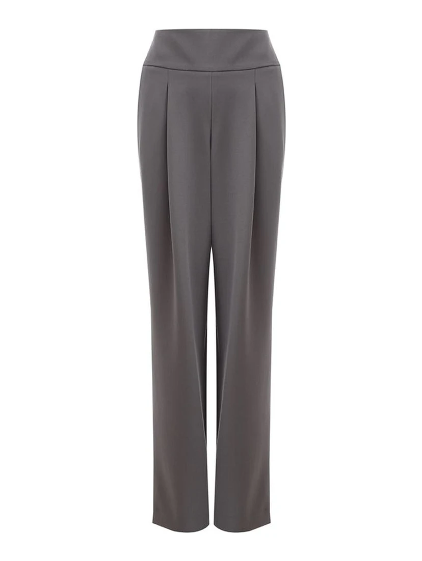 Gray Wool Casual Pants